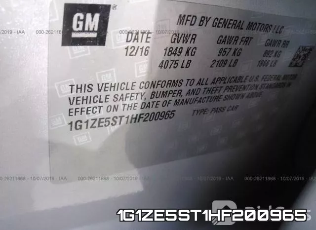1G1ZE5ST1HF200965 фото 9