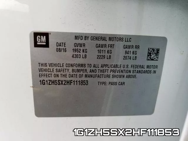 1G1ZH5SX2HF111853 фото 2