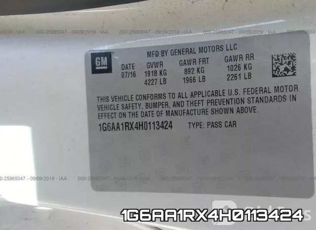 1G6AA1RX4H0113424 фото 10