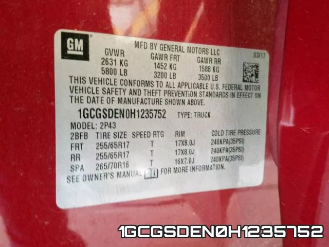 1GCGSDEN0H1235752 фото 2