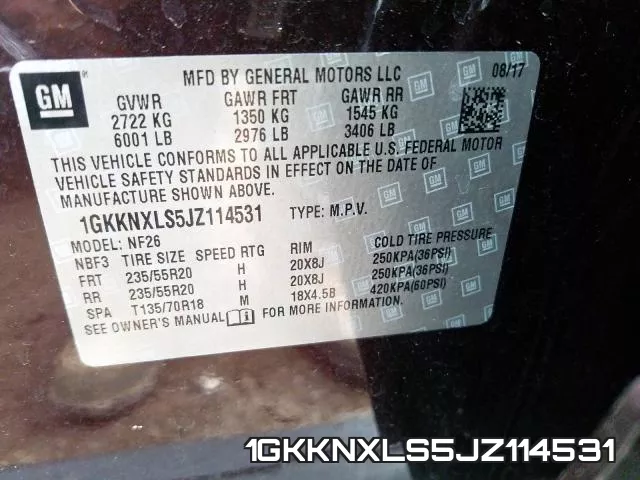 1GKKNXLS5JZ114531 фото 2