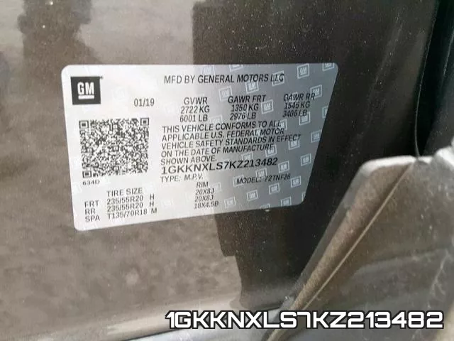 1GKKNXLS7KZ213482 фото 2