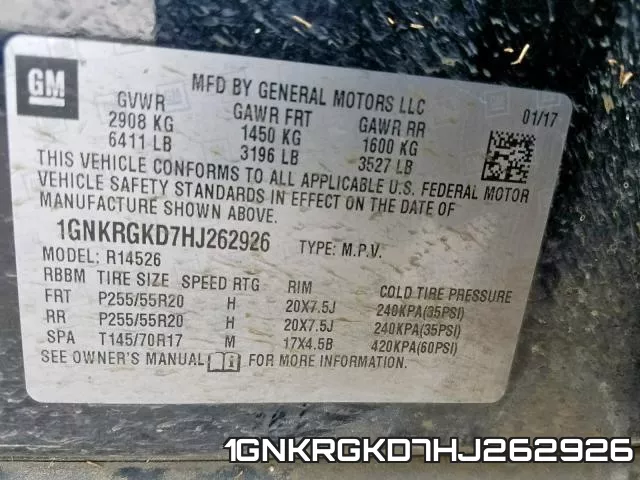1GNKRGKD7HJ262926 фото 2