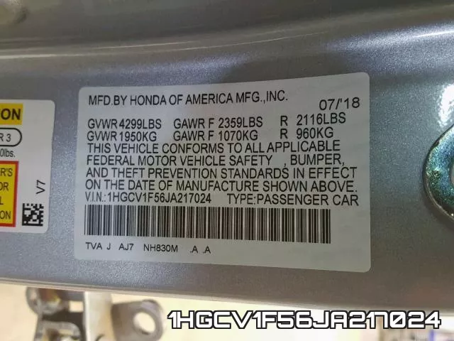 1HGCV1F56JA217024 фото 2