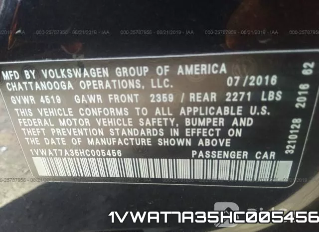 1VWAT7A35HC005456 фото 10