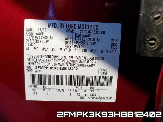 2FMPK3K93HBB12402 фото 2
