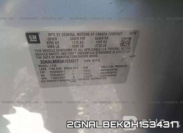 2GNALBEK0H1534317 фото 9
