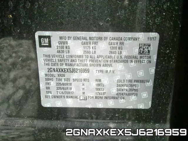 2GNAXKEX5J6216959 фото 2
