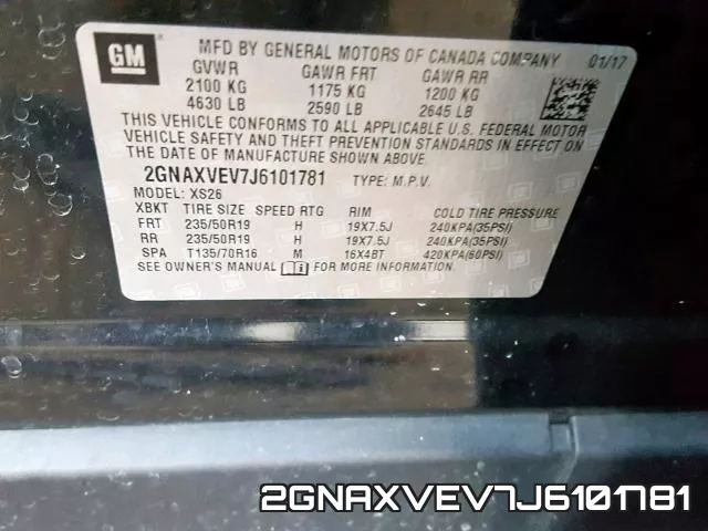 2GNAXVEV7J6101781 фото 2