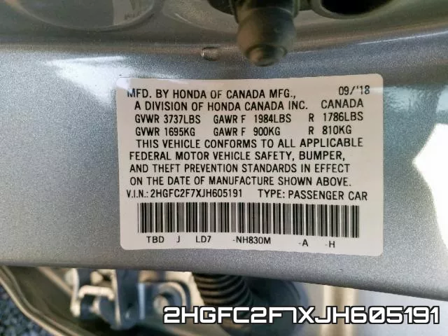 2HGFC2F7XJH605191 фото 2