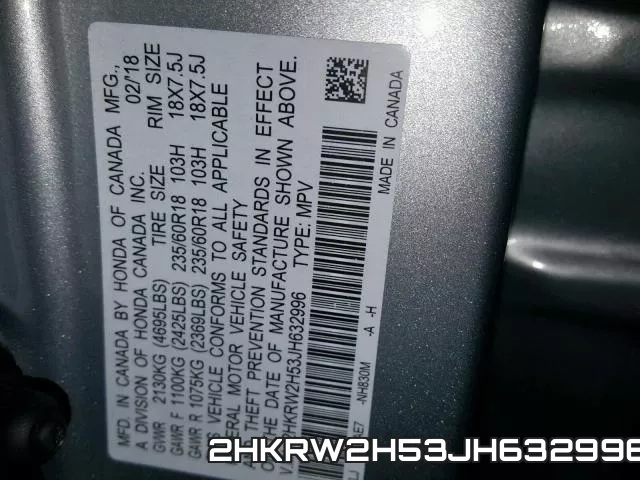 2HKRW2H53JH632996 фото 2