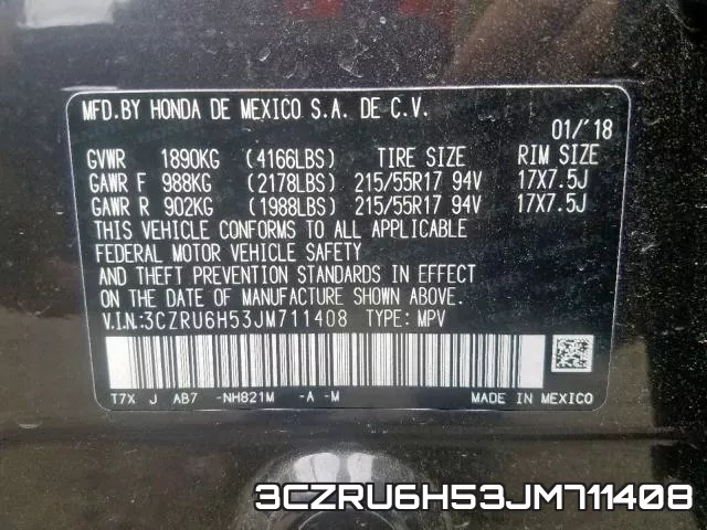 3CZRU6H53JM711408 фото 2
