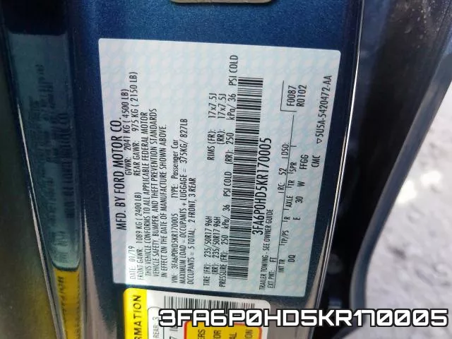 3FA6P0HD5KR170005 фото 2