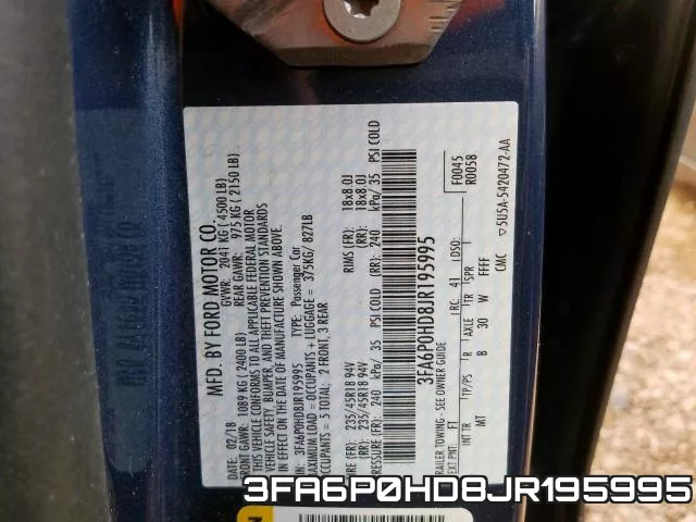 3FA6P0HD8JR195995 фото 2