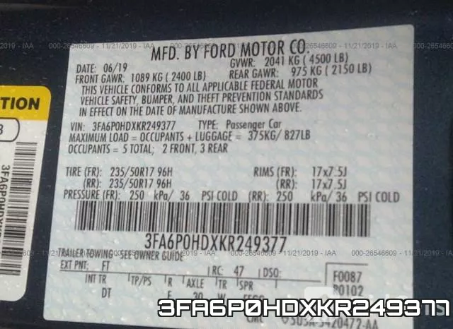 3FA6P0HDXKR249377 фото 9