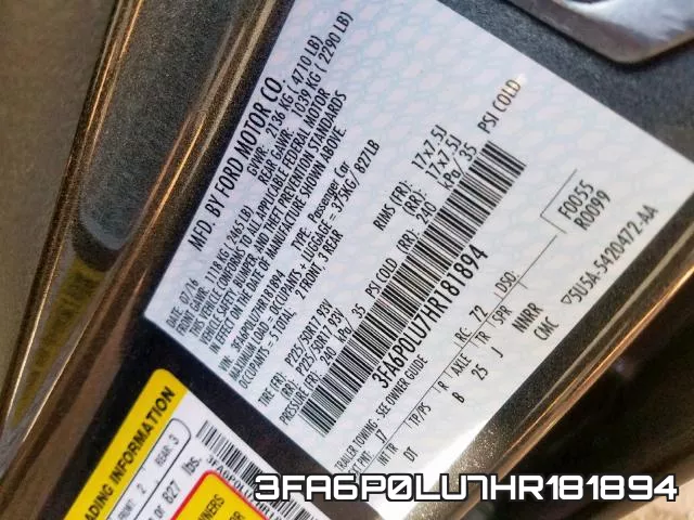 3FA6P0LU7HR181894 фото 2