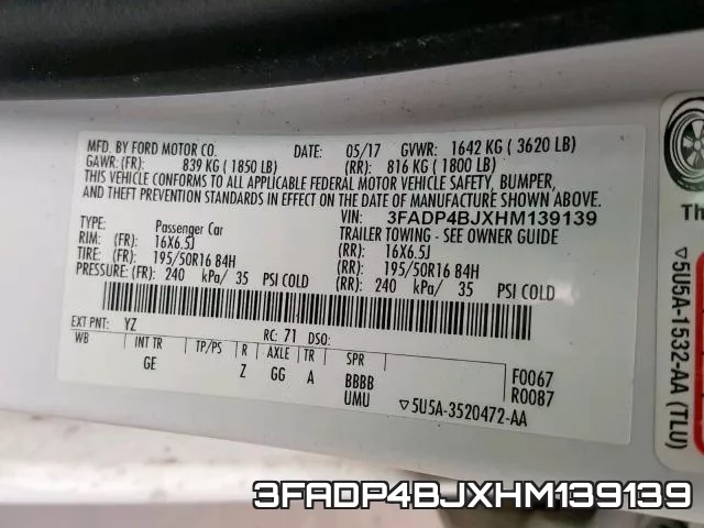 3FADP4BJXHM139139 фото 2