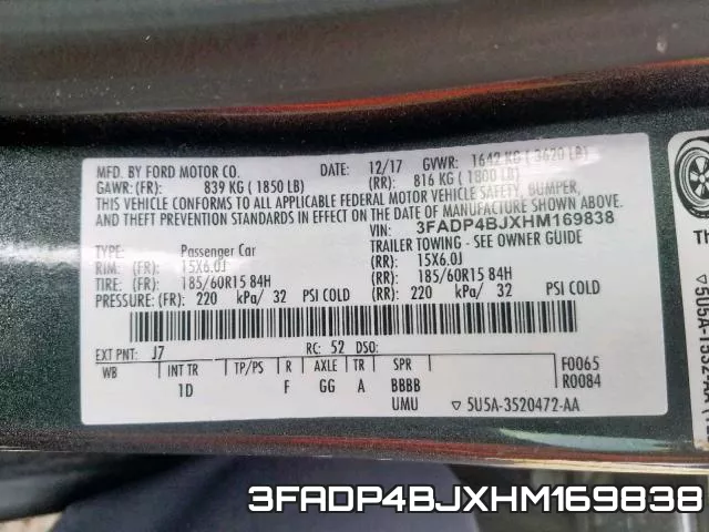 3FADP4BJXHM169838 фото 2