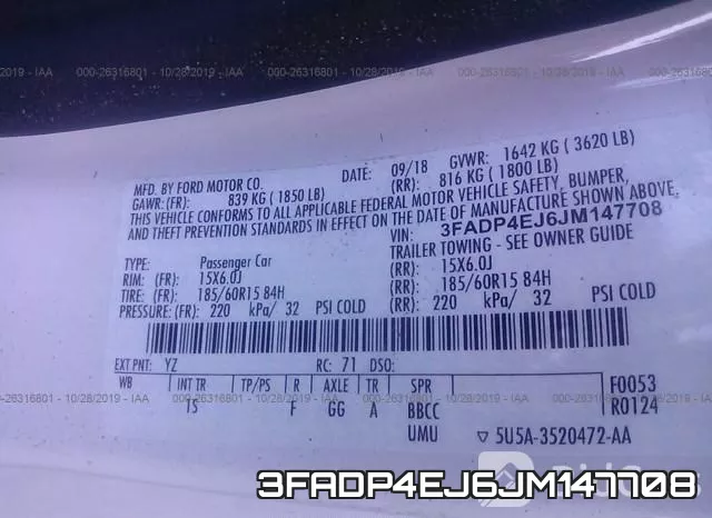 3FADP4EJ6JM147708 фото 8