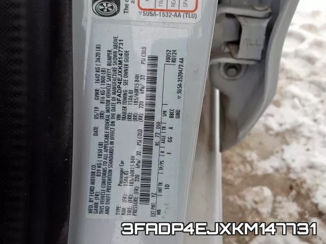 3FADP4EJXKM147731 фото 2