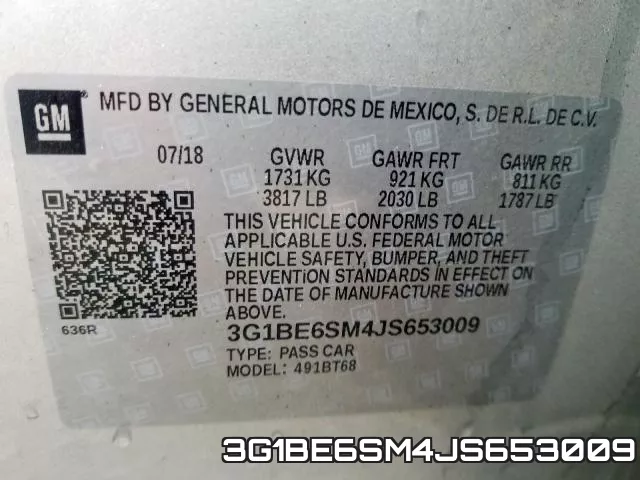 3G1BE6SM4JS653009 фото 2