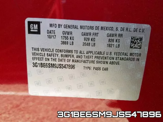 3G1BE6SM9JS547896 фото 2