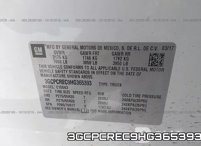 3GCPCREC9HG365393 фото 9
