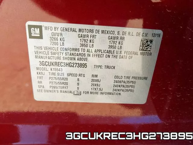 3GCUKREC3HG273895 фото 2