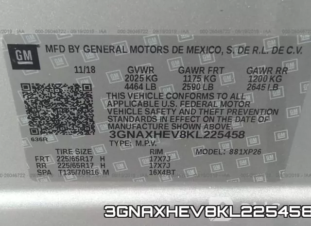 3GNAXHEV8KL225458 фото 10