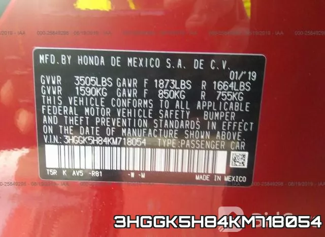 3HGGK5H84KM718054 фото 9