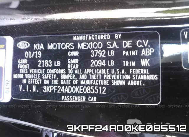 3KPF24AD0KE085512 фото 9