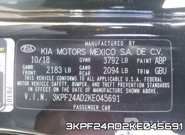 3KPF24AD2KE045691 фото 9