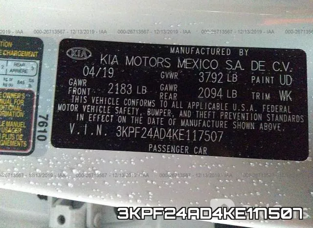 3KPF24AD4KE117507 фото 10