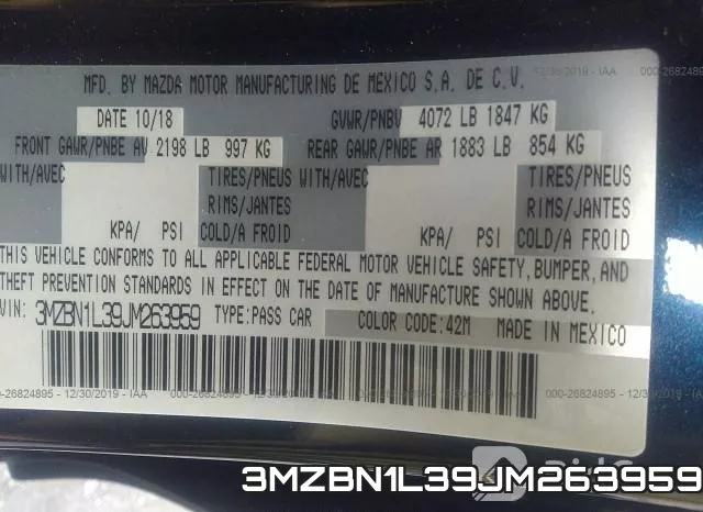 3MZBN1L39JM263959 фото 8