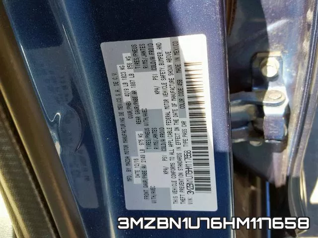 3MZBN1U76HM117658 фото 2