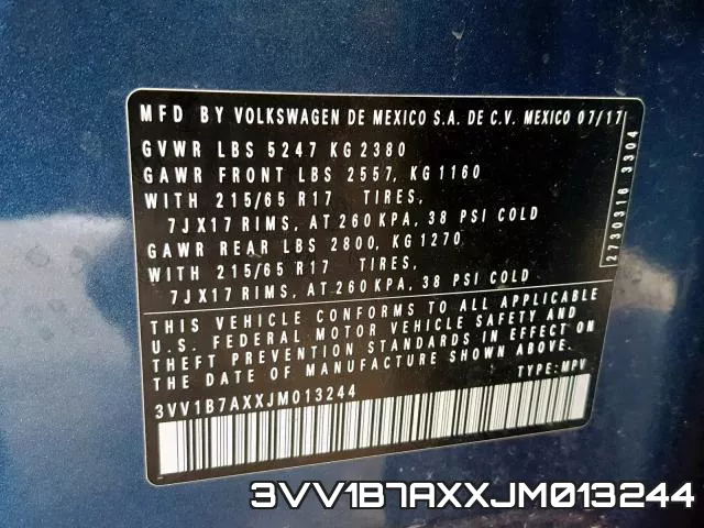3VV1B7AXXJM013244 фото 2