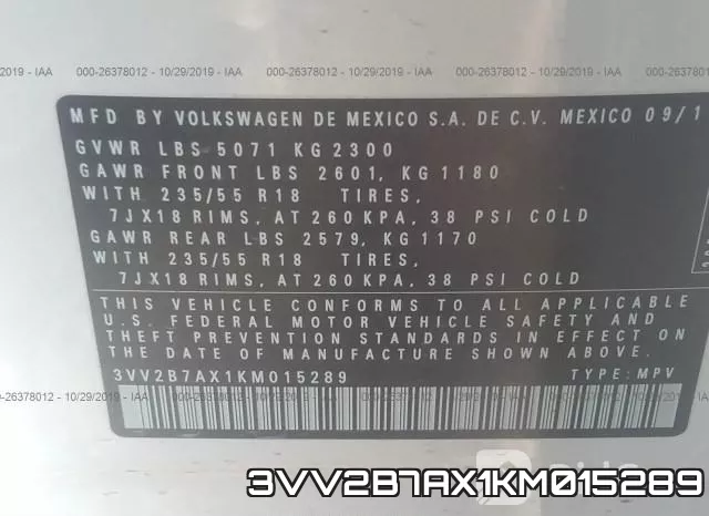3VV2B7AX1KM015289 фото 10