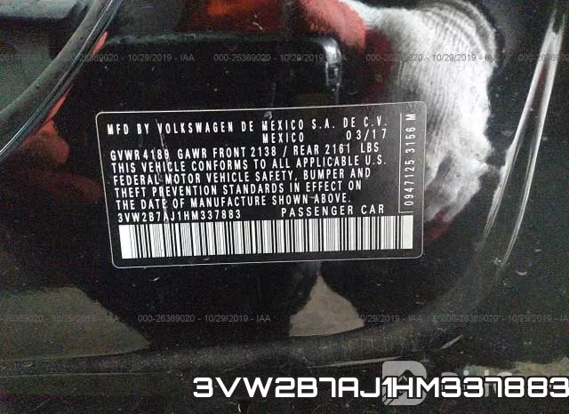 3VW2B7AJ1HM337883 фото 9