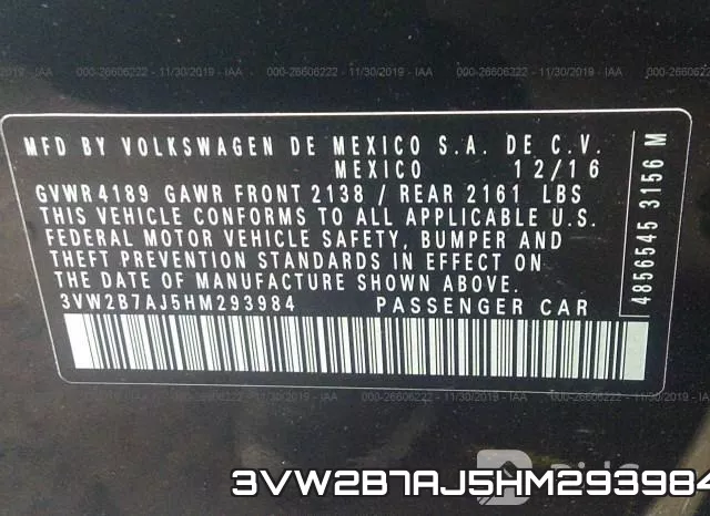3VW2B7AJ5HM293984 фото 9