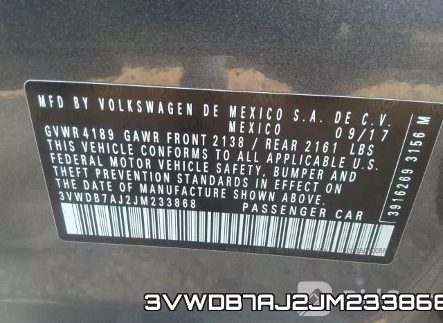 3VWDB7AJ2JM233868 фото 8