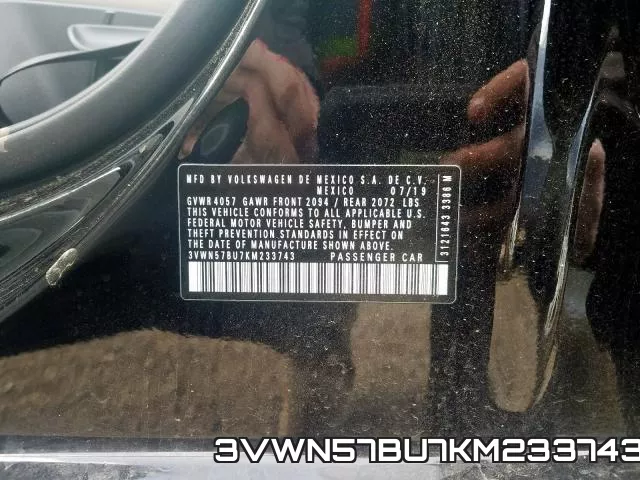 3VWN57BU7KM233743 фото 2