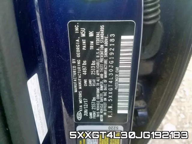 5XXGT4L30JG192183 фото 2
