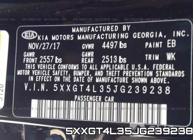 5XXGT4L35JG239238 фото 8