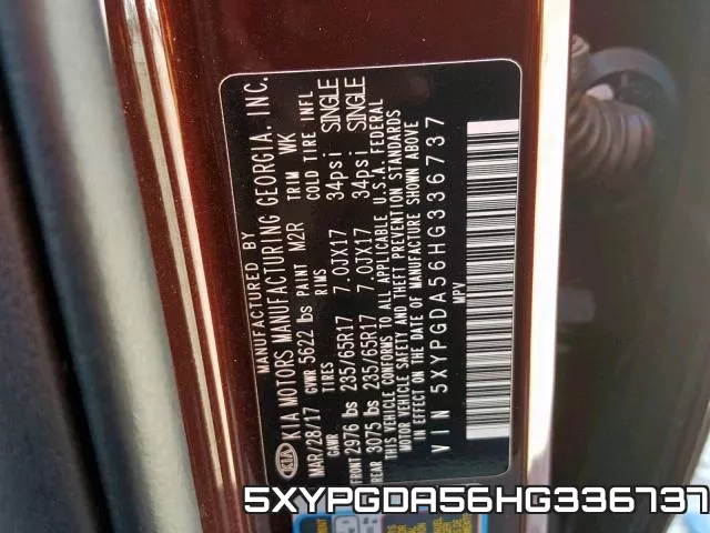 5XYPGDA56HG336737 фото 2