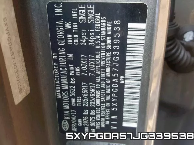 5XYPGDA57JG339538 фото 2