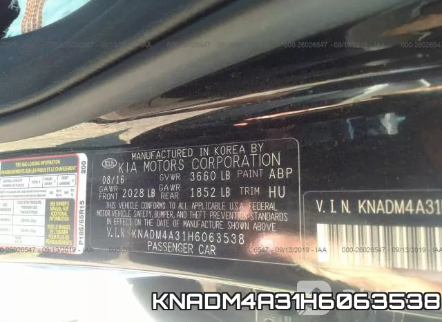 KNADM4A31H6063538 фото 9