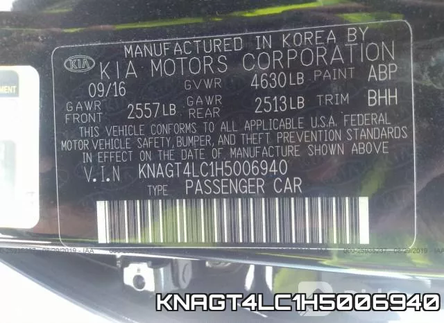 KNAGT4LC1H5006940 фото 9