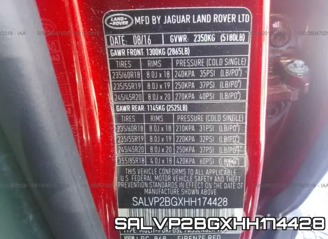 SALVP2BGXHH174428 фото 9
