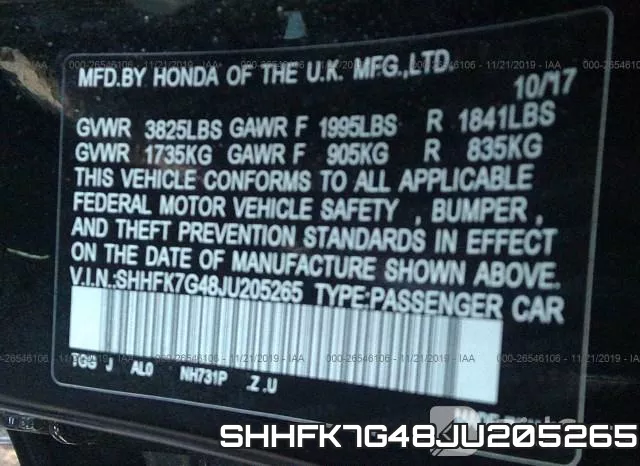 SHHFK7G48JU205265 фото 10