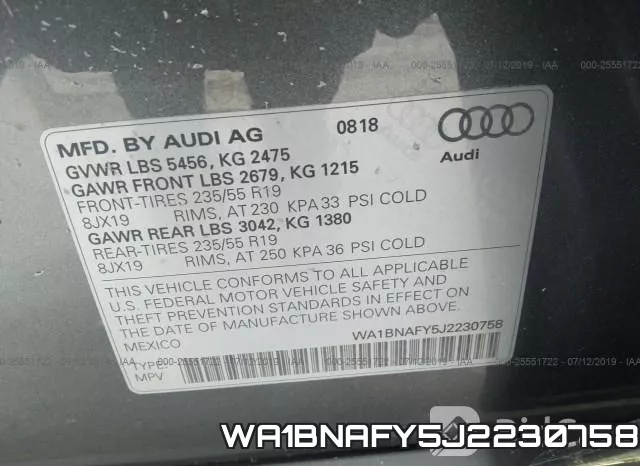 WA1BNAFY5J2230758 фото 10